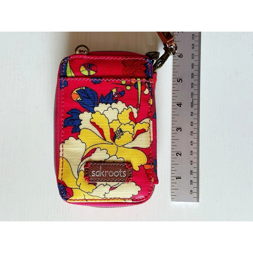 Sakroots Autumn Floral Wristlet Wallet. Callouts See Description & Photos